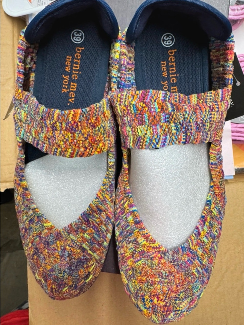 bernie mev. Multicolor Knit Mary Jane Flats - Rainbow Knit